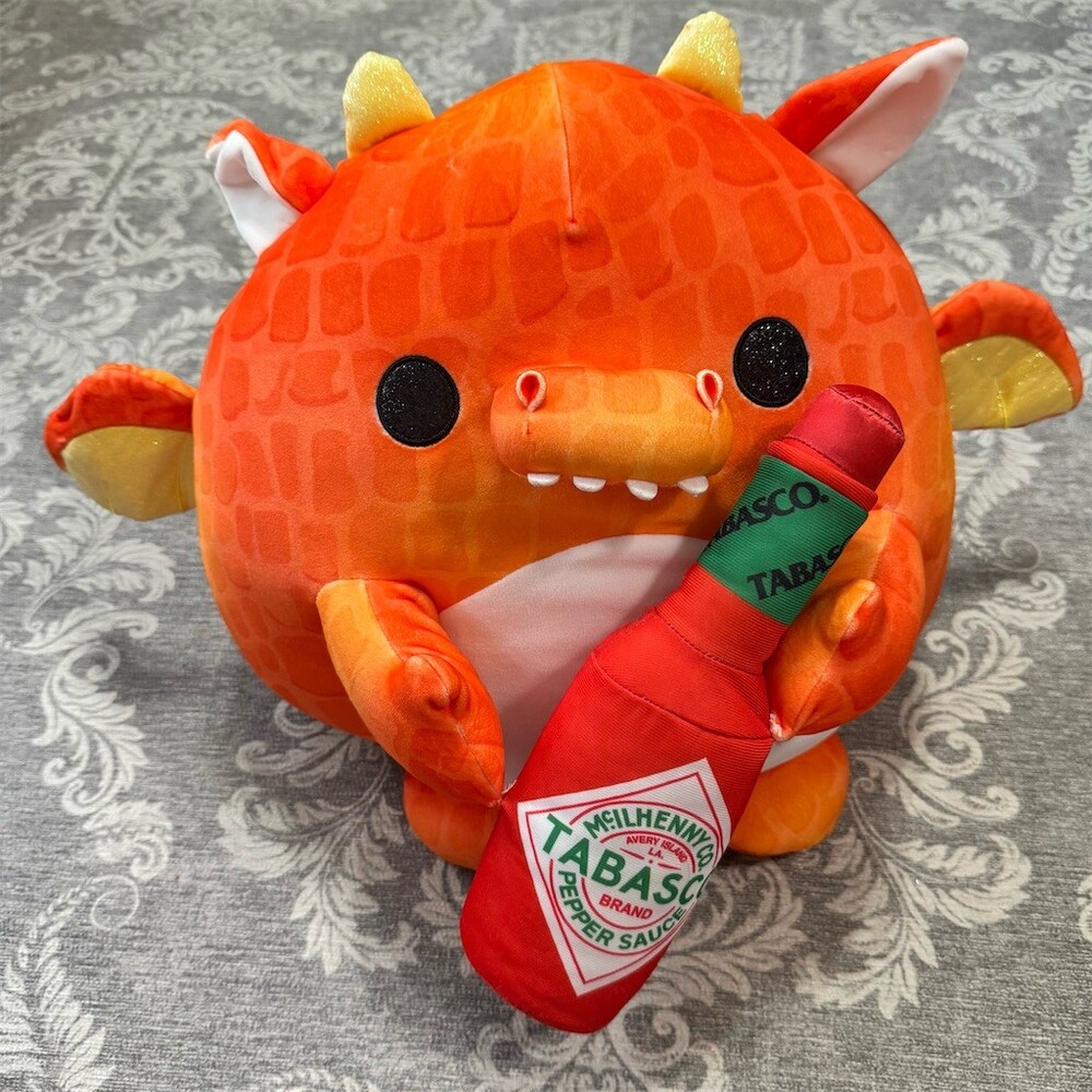 ZURU Snackles Tabasco Dragon Felix Plush Orange 14in Stuffed Animal w/